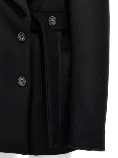 Sportmax Black Wool Orchis Coat In Black