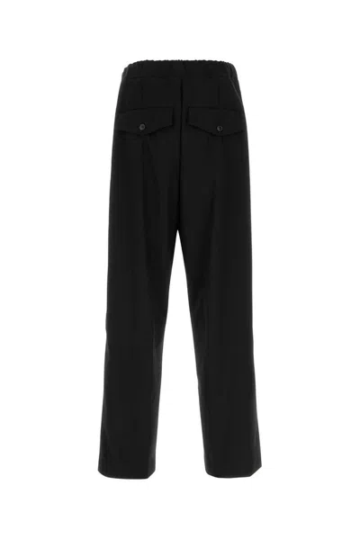 Dries Van Noten Wide Leg Wool Pant With Elastic Waistband