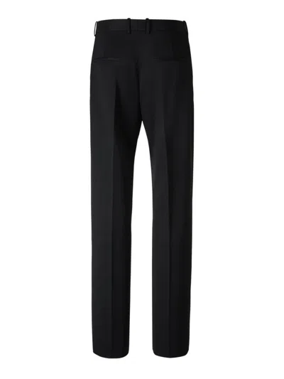 Bottega Veneta Straight Wool Casual Pants In Black