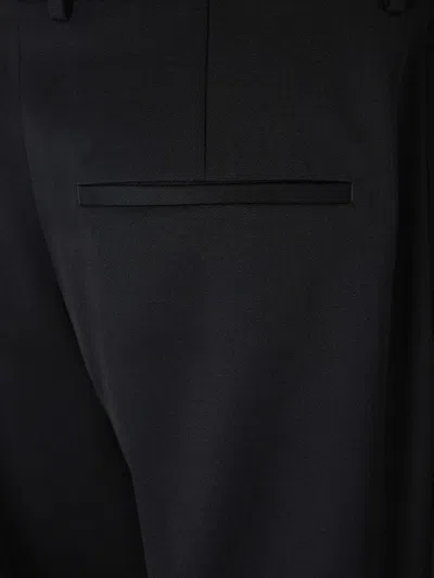Bottega Veneta Straight Wool Casual Pants In Black
