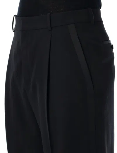 Saint Laurent Tuxedo High Rise Pants In Black