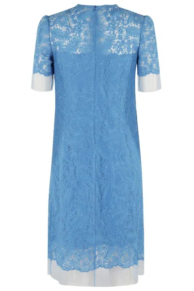Ermanno Scervino Intricate All-over Lace Midi Dress With Short Sleeves