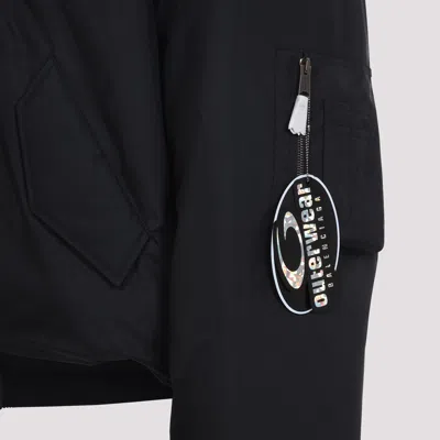 Balenciaga Black Polyamide Large Fit Bomber Jacket In Black