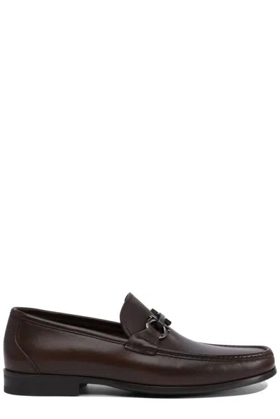 Ferragamo Brown Leather Grandioso Loafers