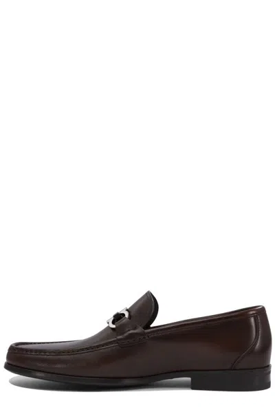 Ferragamo Brown Leather Grandioso Loafers