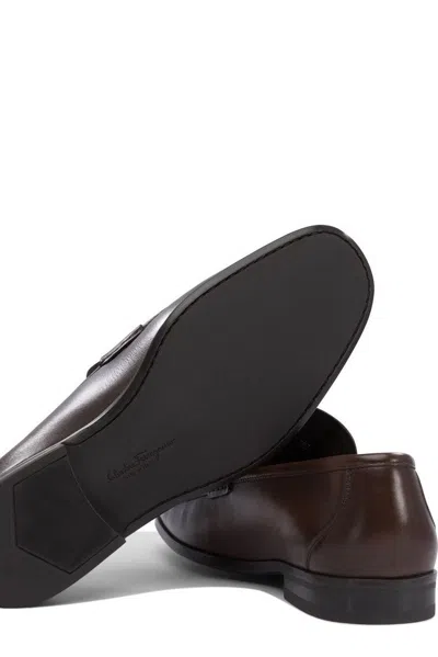 Ferragamo Brown Leather Grandioso Loafers