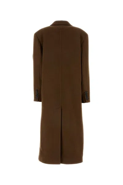 Miu Miu Women's Wool Coat In Brown