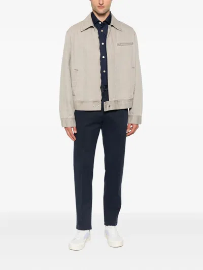 Kiton Button-down Shirt Pocket In Blue