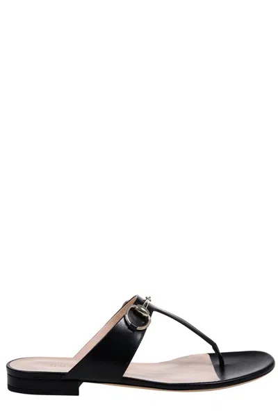 Gucci Women's Flip-flops With Leather Clamp Sandal