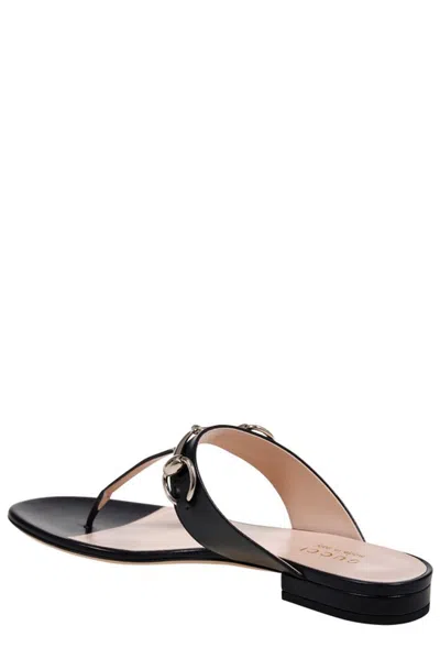 Gucci Women's Flip-flops With Leather Clamp Sandal