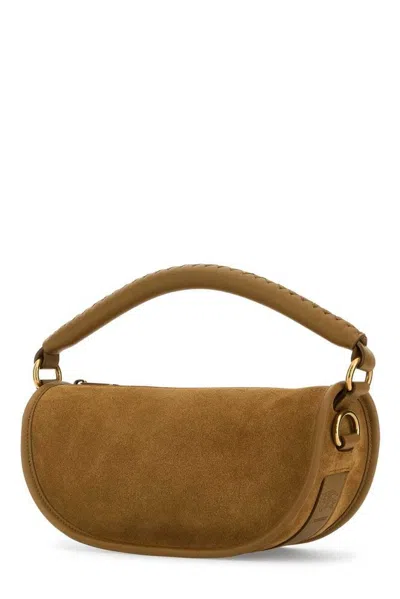 Burberry Camel Suede Hebden Handbag