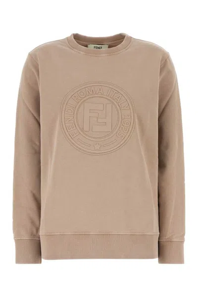 Fendi Felpa Oversize In Cotone Cappuccino  Donna