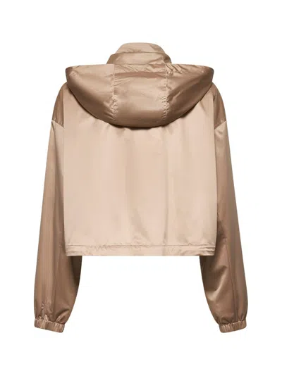 Fendi Cappuccino Polyester Windbreaker In Brown