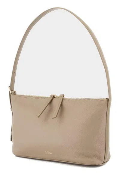 Apc Caramel Leather Vera Shoulder Bag