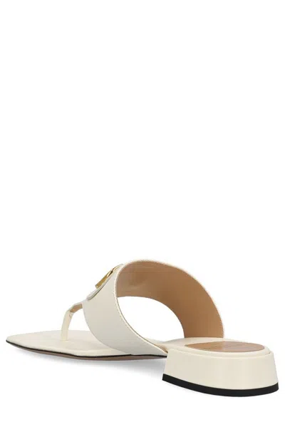 Valentino Caramel Leather Vlogo Thong