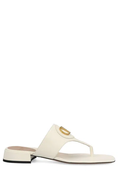 Valentino Caramel Leather Vlogo Thong
