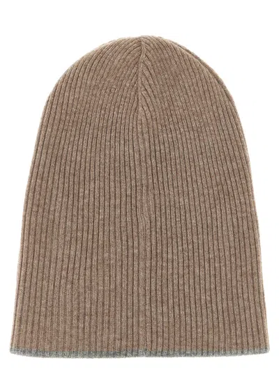 Brunello Cucinelli Beige Beanie Hat In Brown