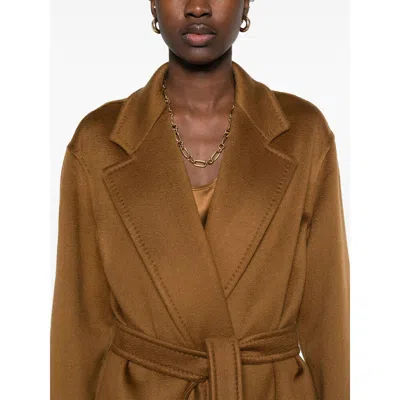 Max Mara Belted Waist Camel Coat With Detachable Belt