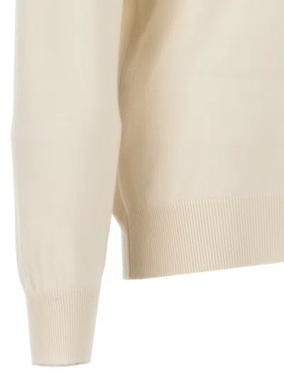 Brunello Cucinelli Long Sleeves Cashmere Polo Sweater In Neutral