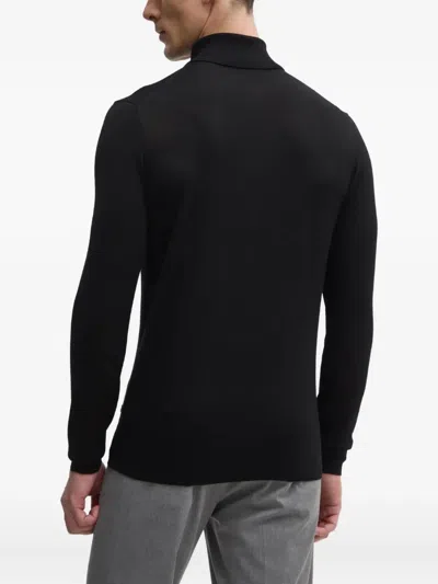 Karl Lagerfeld Logo-plaque Turtleneck Sweater In Black