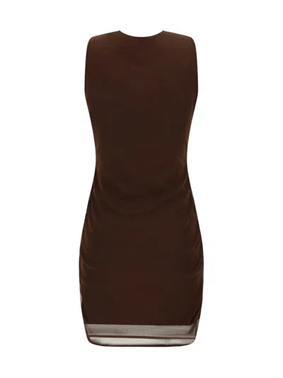 Saint Laurent Chocolate Tulle Mini Dress