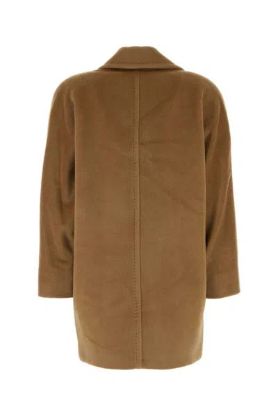Mm Studio Red Wool Molo Coat In Brown