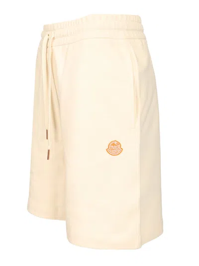 Moncler Genius Donald Glover Bermuda Shorts With Elastic Waistband In Gold