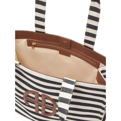 Anine Bing Stripe Logo Lara Tote Bag