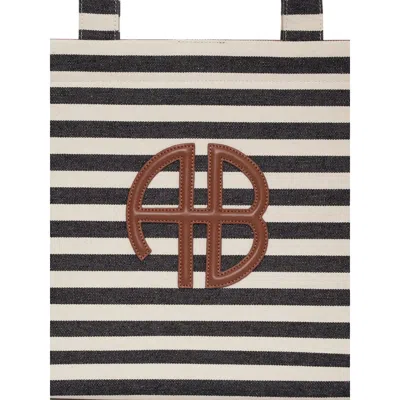 Anine Bing Stripe Logo Lara Tote Bag