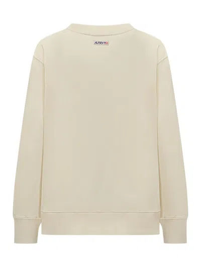 Autry Cream Cotton Main Wom Sweatshirt In Neutral