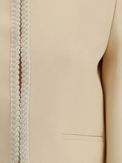 Valentino Garavani Women Cream Crepe Couture Blazer In Neutral