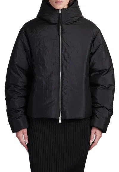 Jil Sander Cream Nylon Blend Down Jacket In Black