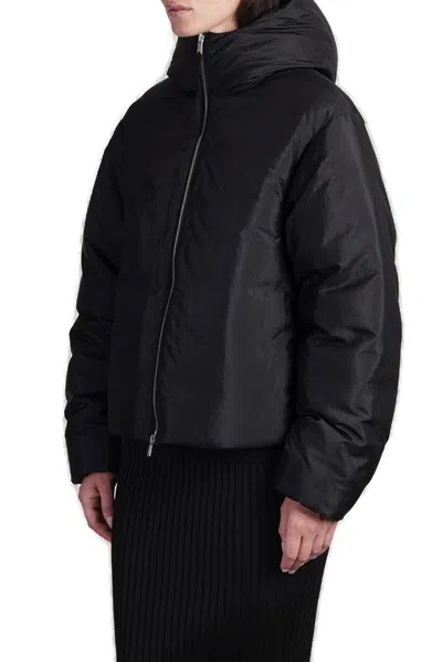 Jil Sander Cream Nylon Blend Down Jacket In Black