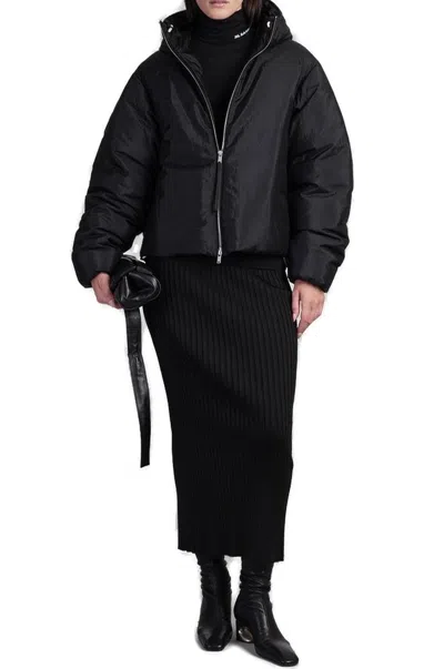 Jil Sander Cream Nylon Blend Down Jacket In Black