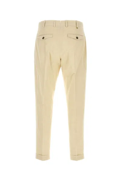 Pt Torino Beige Stretch-design Tapered Trousers In Neutral