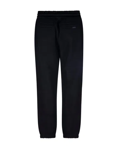 Saint Laurent Dark Blue Cotton Joggers In Blue