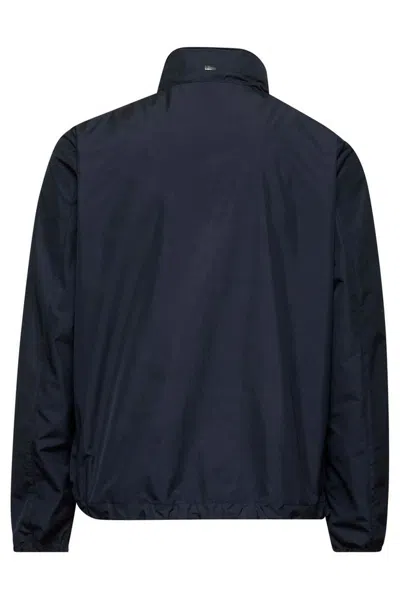 Herno Windproof Short Zip-up Jacket In Blue