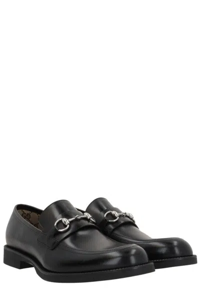 Gucci Men Leather Loafers With Horsebit