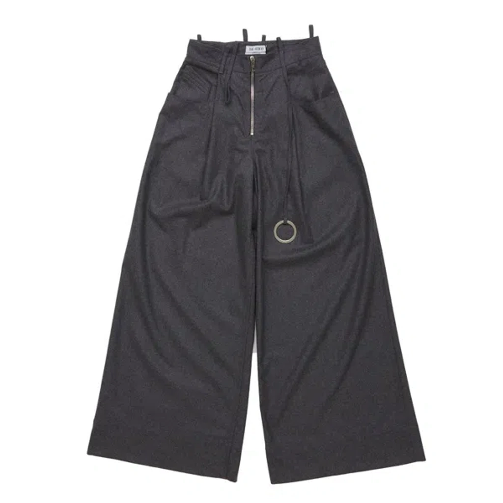 パンツ THE ATTICO Dark Grey Wool Blend Palazzo Pant The Attico Dark Grey Wool Blend Palazzo Pant | italist