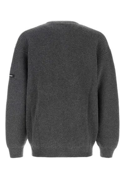 Balenciaga Button-up Knit Cardigan In Gray
