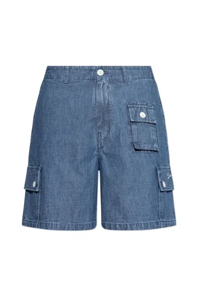Givenchy Denim Bermuda Shorts With Pockets And Loops In Blue