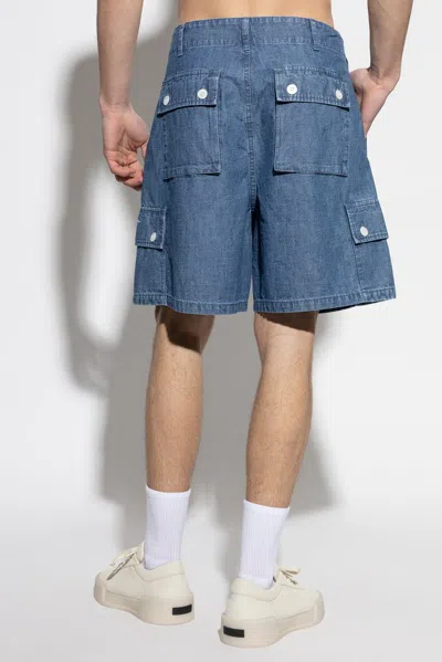 Givenchy Denim Bermuda Shorts With Pockets And Loops In Blue