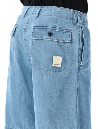 Emporio Armani Chambray Denim Bermuda Shorts