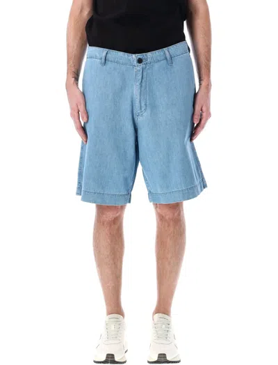 Emporio Armani Chambray Denim Bermuda Shorts