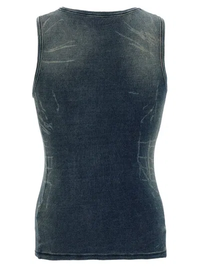 Diesel Denim Blue Stretch Cotton T-go Tank Top