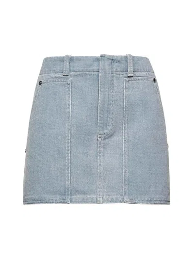 Fendi Women Light Blue Denim Miniskirt