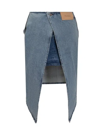 Jw Anderson Denim Skrit In Blue