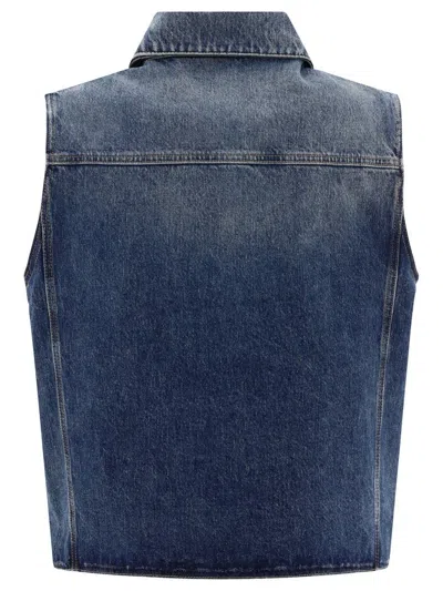 Givenchy Denim Sleeveless Jacket In Blue