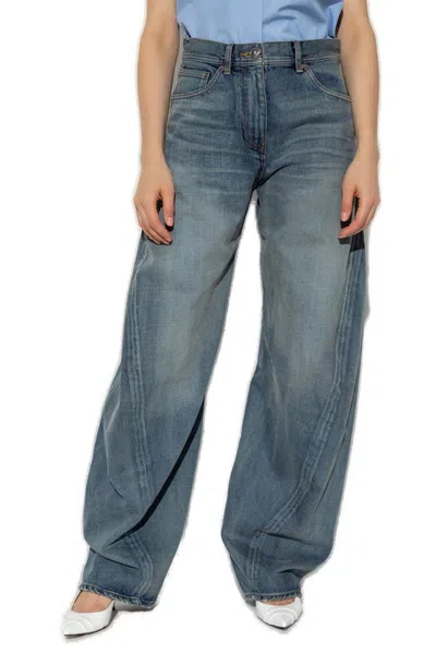 Versace Denim Wide-leg Jeans In Blue