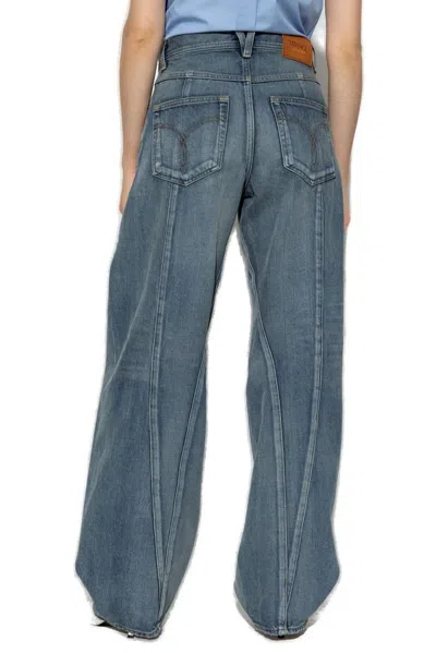 Versace Denim Wide-leg Jeans In Blue